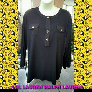 LRL RALPH LAUREN BLACK LABEL BLACK TOP  SIZE X/L